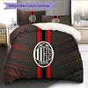 Associazione Calcio Milan Pattern Bedding Quilt Set Home Decoration Gift (1 * Duvet Cover + 2 * Pillowcase Without Core)