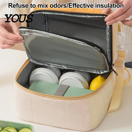 Insulated Food Storage Bag for Work Double Layer Lunch Bag, Large Capacity Leakproof Thermal Cooler Water Resistant Office Carrier Students