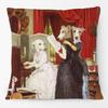 European Vintage Retro Oil Paintings Poodle Dachshund Dog Cat Print Decorative Sofa Throw Decorative Cushion Cover Pillow Case