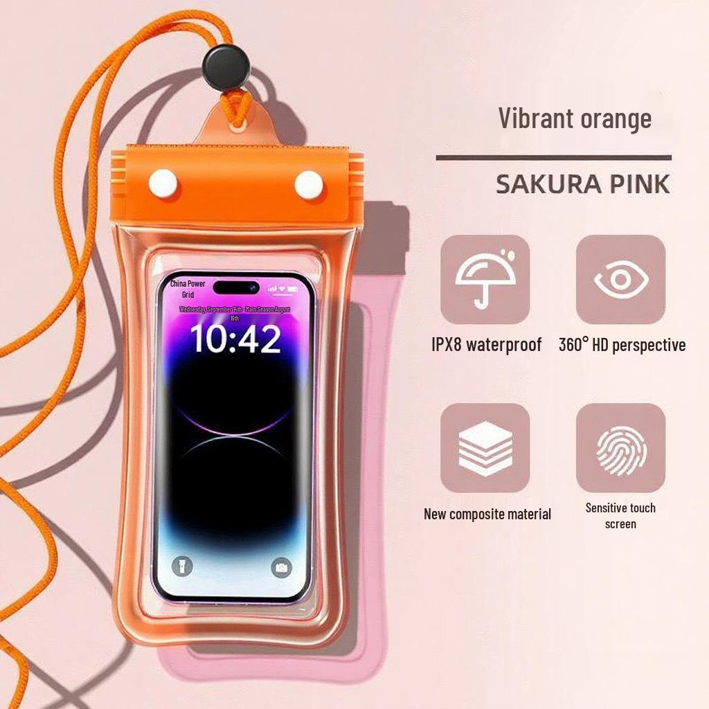 Floating Waterproof Phone Bag with Airbag: Touchscreen Compatible, Transparent, for Swimming, Rafting, Diving, Water Parks, and Photography