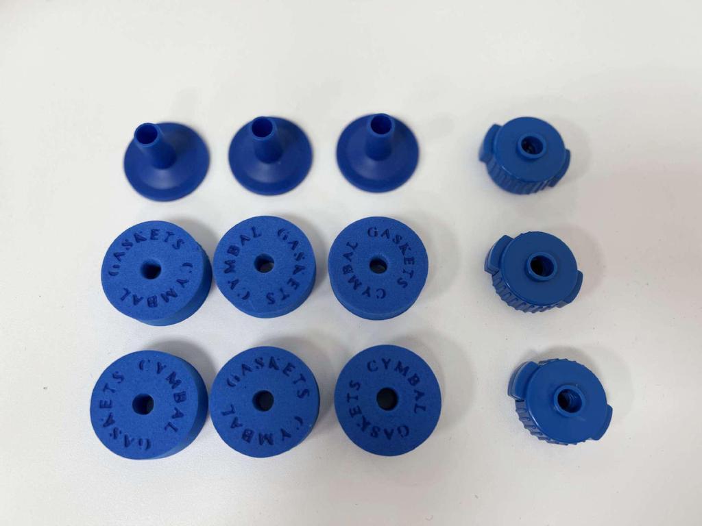 Rack Tom Drum Accessory Set: Quick Release Cap, Cymbal Holder, Felt & Plastic Sleeves