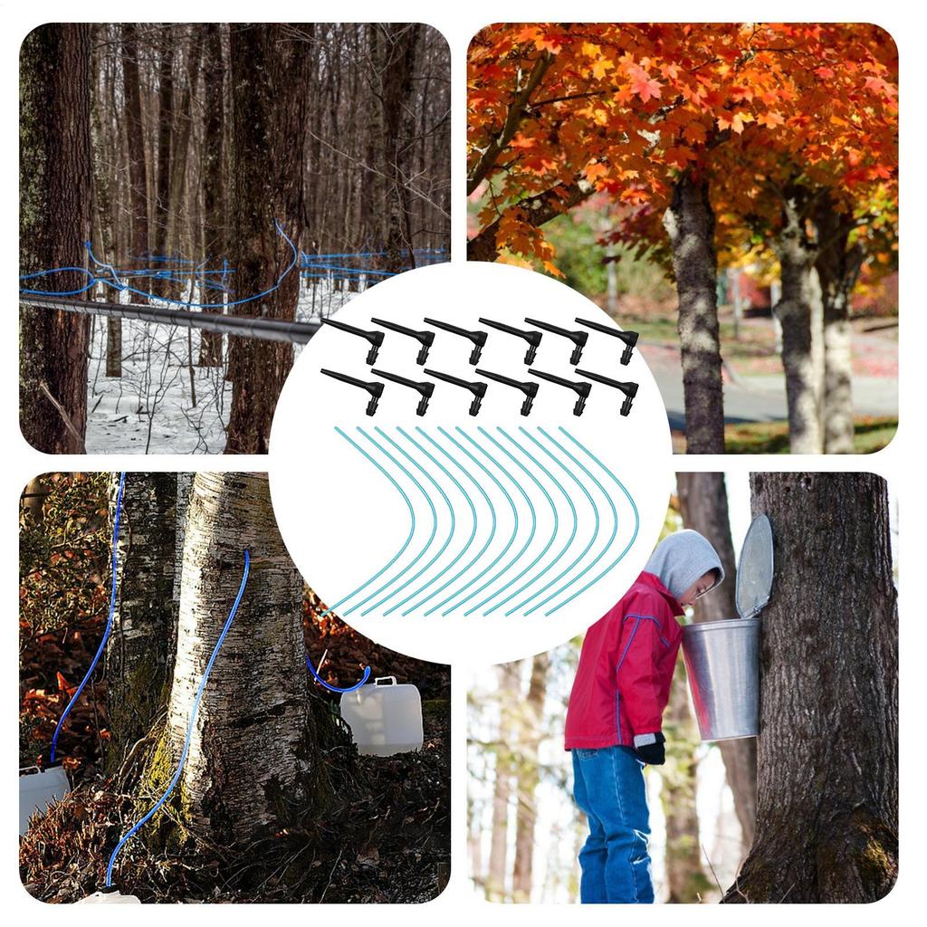 Maple Tapping Kit Reusable Non-Slip Food Grade 12-Piece Syrup Collection Extractor Tubes For Outdoor Backyard Garden School Home