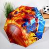 Football Player In Flames Umbrella Folding umbrella, automatic umbrella 8-Frame for Travel, camping Use Gift for Halloween Christmas