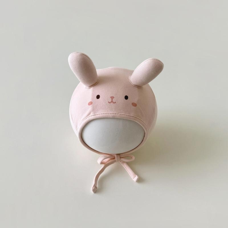 

Милая детская шапочка с подвеской в виде ушка животного, завязками, больничными шапочками, шапочками для новорожденных, шапочками для кормления, чепчиками для тепла на осень-зиму розовый