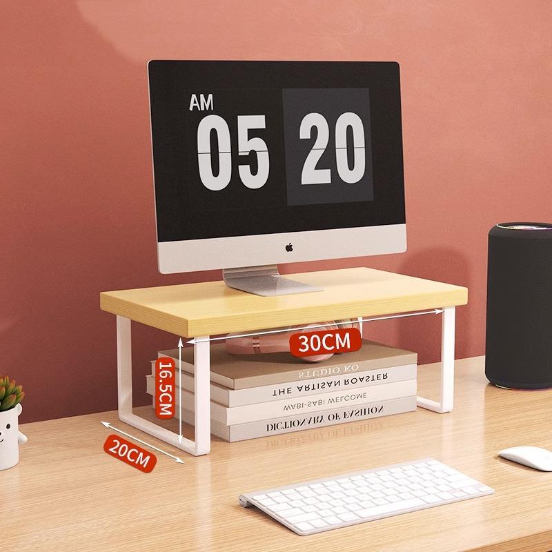 Wooden Computer Height Stand for Office Dormitory Laptops Desktop Computer Stand Office Accessories Storage Rack Home Garden