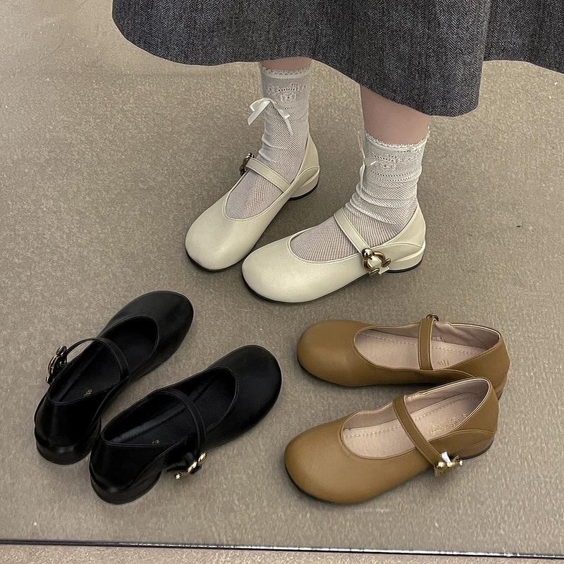 French Xiaoxiangfeng Mary Jane Shoes Women's 2025 Spring New Thick Heel Square Head Miss Premium Princess Shoes
