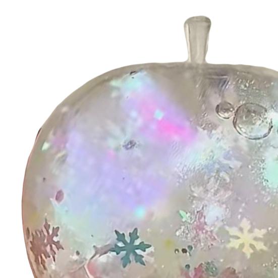 Clear Glitter Fruit Squeeze Toy Anxiety Relief Snowflake Sequins Fruit Stress Ball Slow Rising Stretchy Fruit Sensory Fidget Toy Party Favors