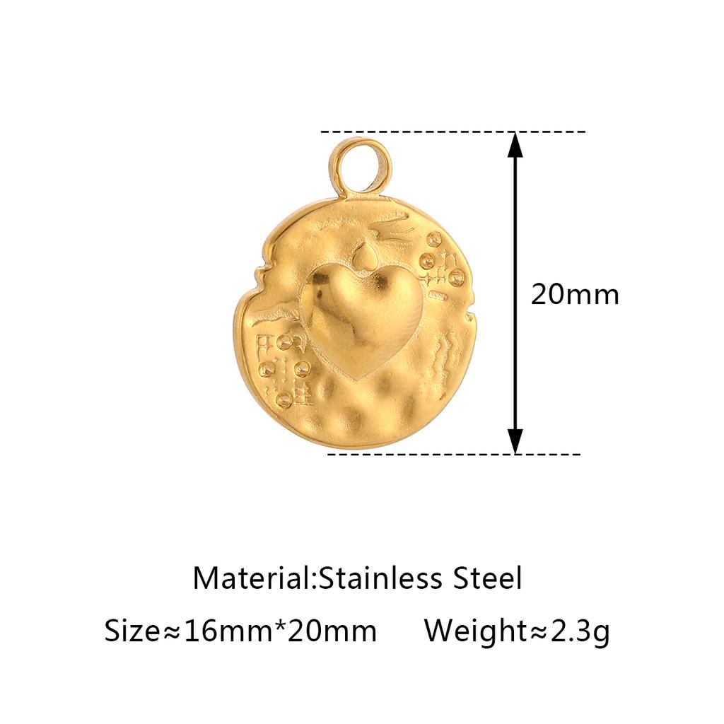 3Pcs Sweet Heart Charms Stainless Steel 3D Lucky Sacred Heart Pendants Handmade Jewelry Making Accessories DIY Necklace Earrings