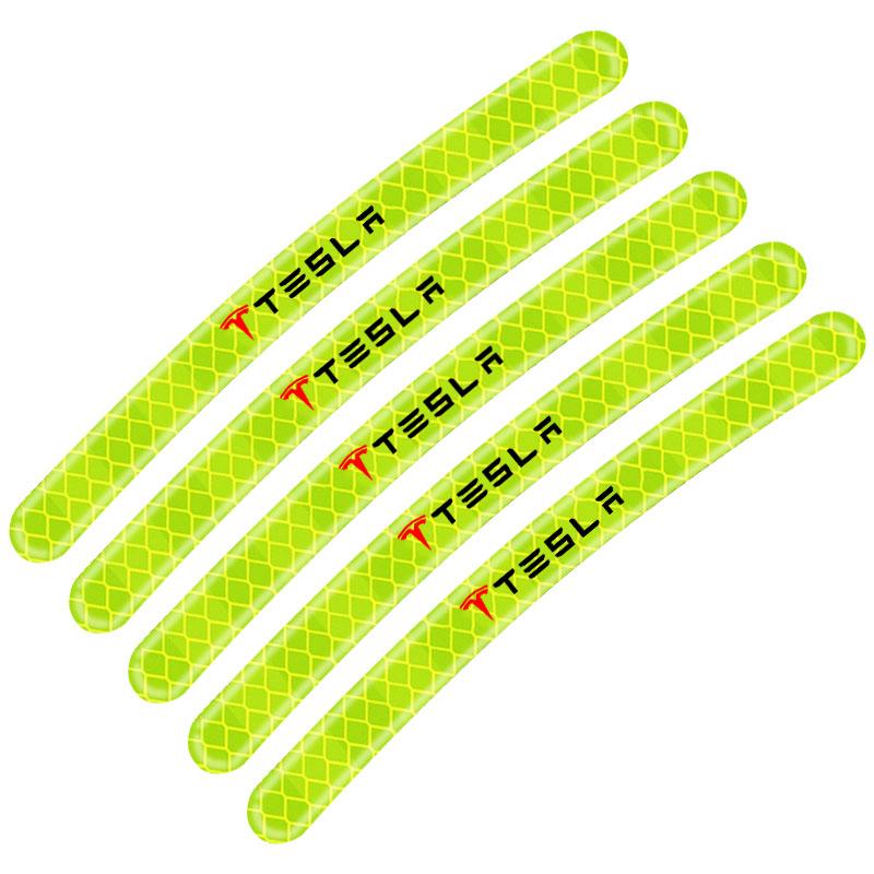 Car Wheel Hub Reflective Stickers Tire Rim Luminous Accessories For Tesla Model 3 Model X S 2016-2020 Decals TM3 TMX TMS Decal