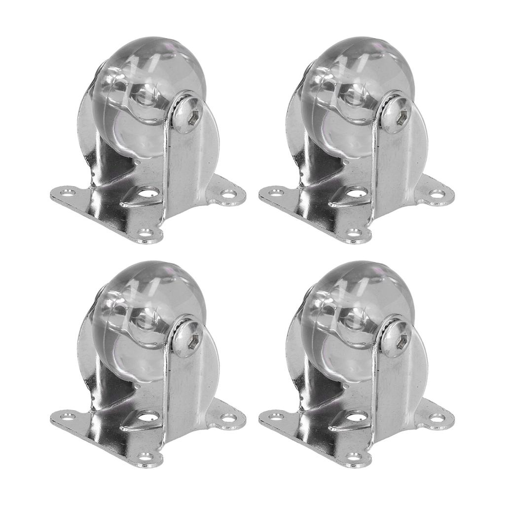 4pcs Industrial Casters Set Heavy Duty Caster Wheels Transparent Rolling Casters Accessory