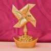 Feng Shui Rotating Yuanbao Windmill: Metal Desktop Ornament