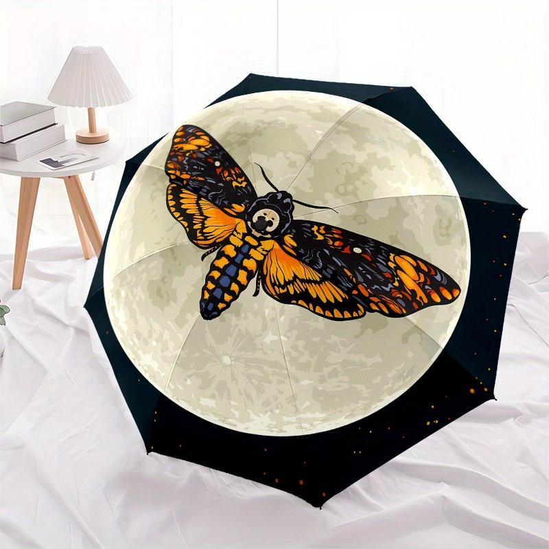 "Moonlit Moth: Celestial Butterfly Art Print" Umbrella, Portable 3 Fold Compact Umbrella for Men & Women,S186