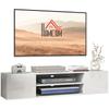 Floating TV Stand Cabinet for TVs Up To 60", Wall Mounted TV Unit with Open Shelf, Storage Cupboards and Cable Management for Living Room, White