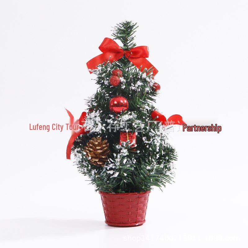 Festive Mini Artificial Christmas Tree Ornaments - 20CM Tabletop Family Gifts