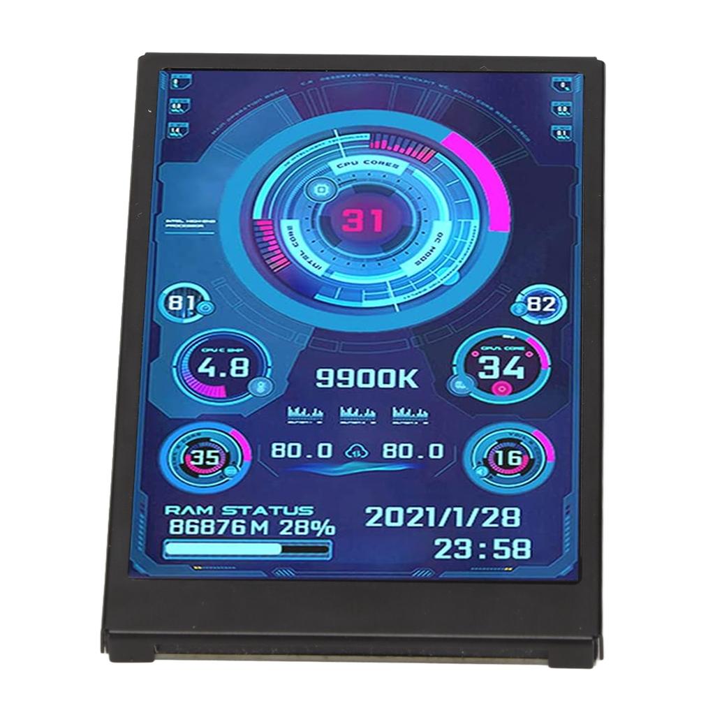 3.5 Inch IPS USB Mini Screen CPU RAM HDD Data Temperature Display 360 Degree Rotation Type C Sub Screen for Computer