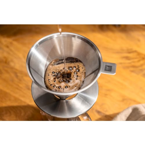 ZWILLING Stainless Steel Coffee Dripper with Paperless Filter (1-4 cups), Dishwasher Safe, Z1024-005