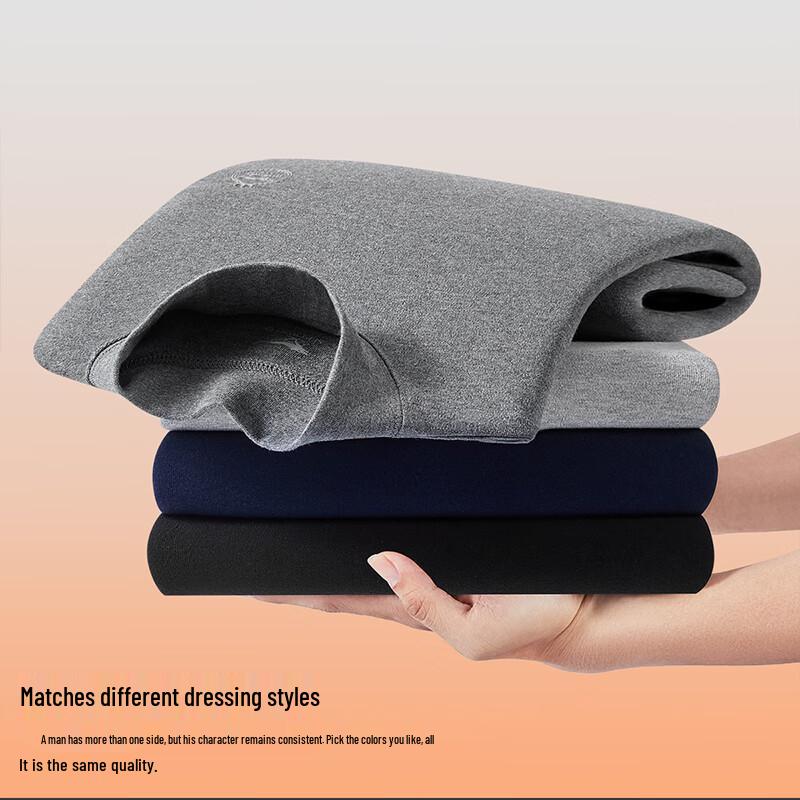 SEPTWOLVES Men's Pure Cotton Mock Neck Thermal Underwear Set