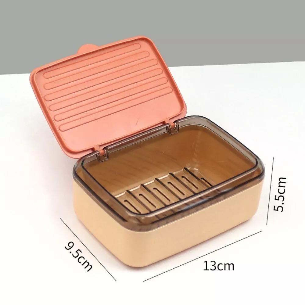 2025 Hot Double-layer Soap Box Household Bathroom Non-punching Hollow Drain Soap Box with Cover Dust Soap Box Holder