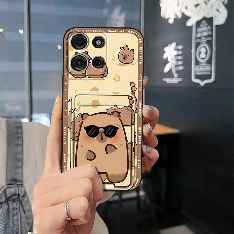 Protective Durable Phone Case For MOTO G75 5G Graffiti Shockproof TPU Cute Full Wrap Card Sleeve Anti-knock Soft Case