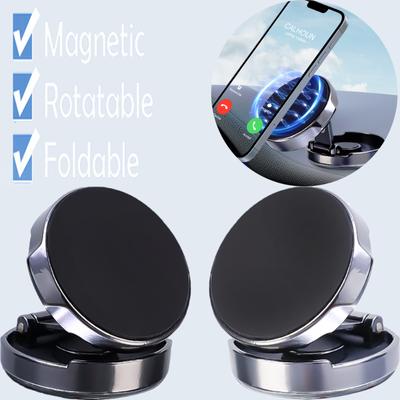 Support de voiture magnétique pliable rond à ventouse de 9,5 x 4,5 cm, supports universels faciles à installer, support de téléphone portable ferme et solide