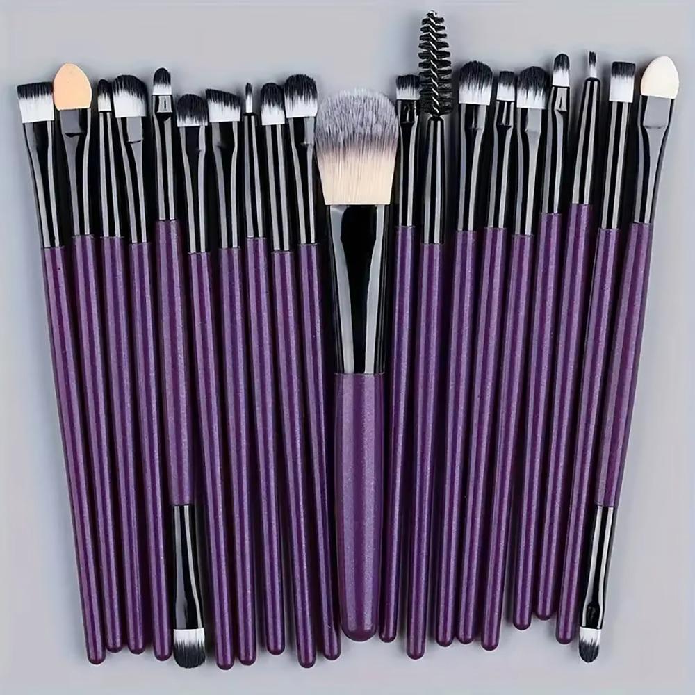 20Pcs/Set Cosmetic Foundation Makeup Brush Set Soft Fluffy Cosmetic Brushes Kit for Cheeks Eye