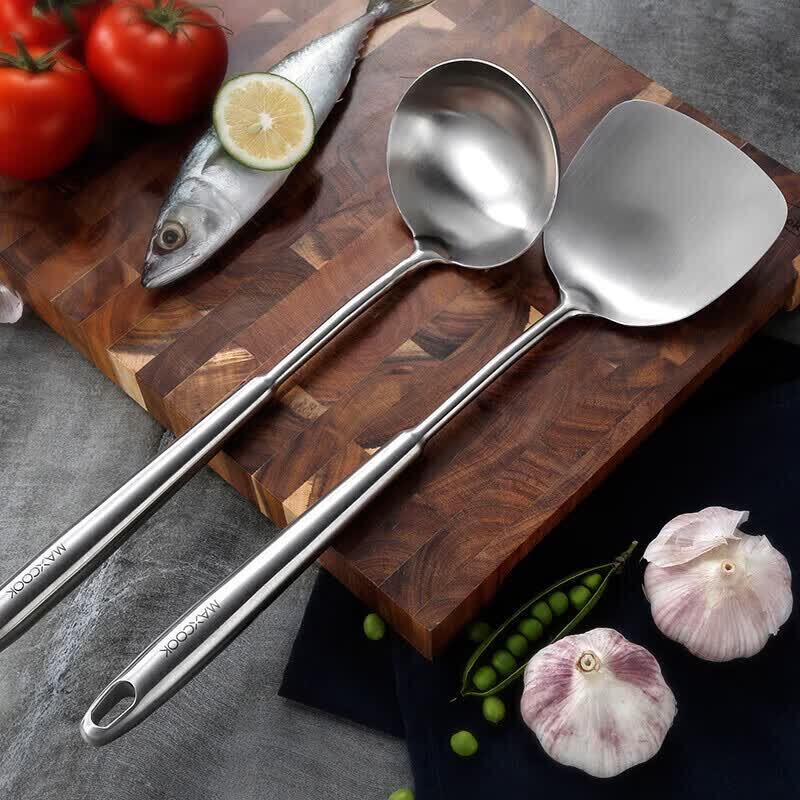 MAXCOOK 304 Stainless Steel Spatula & Spoon Set
