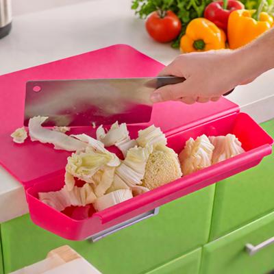 Yousheng 2-in-1 Acrylic Cutting Board with Food Container Slot Thickened Chopping Board for Food Prep Dishwasher Safe Kitchen Accessory