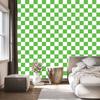 Checkerboard Wallpaper White and Green for Living Room and Bedroom 50x1000