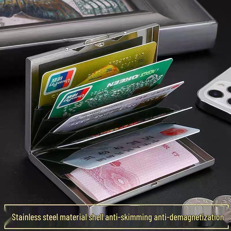 Portable Anti-Theft RFID Blocking Stainless Steel Card Holder for Men & Women