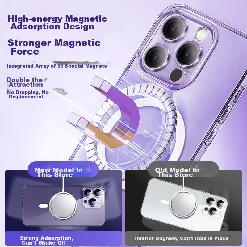 IPhone 14 Pro Max Case, Silicone Transparent MagSafe Magnetic Wireless Charging Case, Ultra-Thin Shockproof Airbag Full Protection Soft Case And Wome