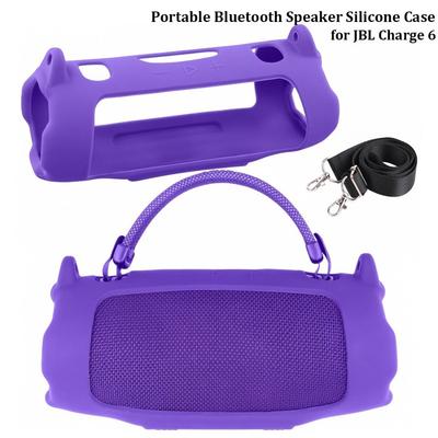 Silikon Bluetooth Lautsprecher Hülle mit Schultergurt Schutzabdeckung für JBL Charge 6 Lautsprecher