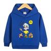 Warmer Kinder Kapuzenpullover, Süße Cartoon Jungenfiguren Hand winkend Abzeichen Grafik Sweatshirt, Herbst Winter Freizeit Langarm Oberteil Für OutdoorKinderOutfit