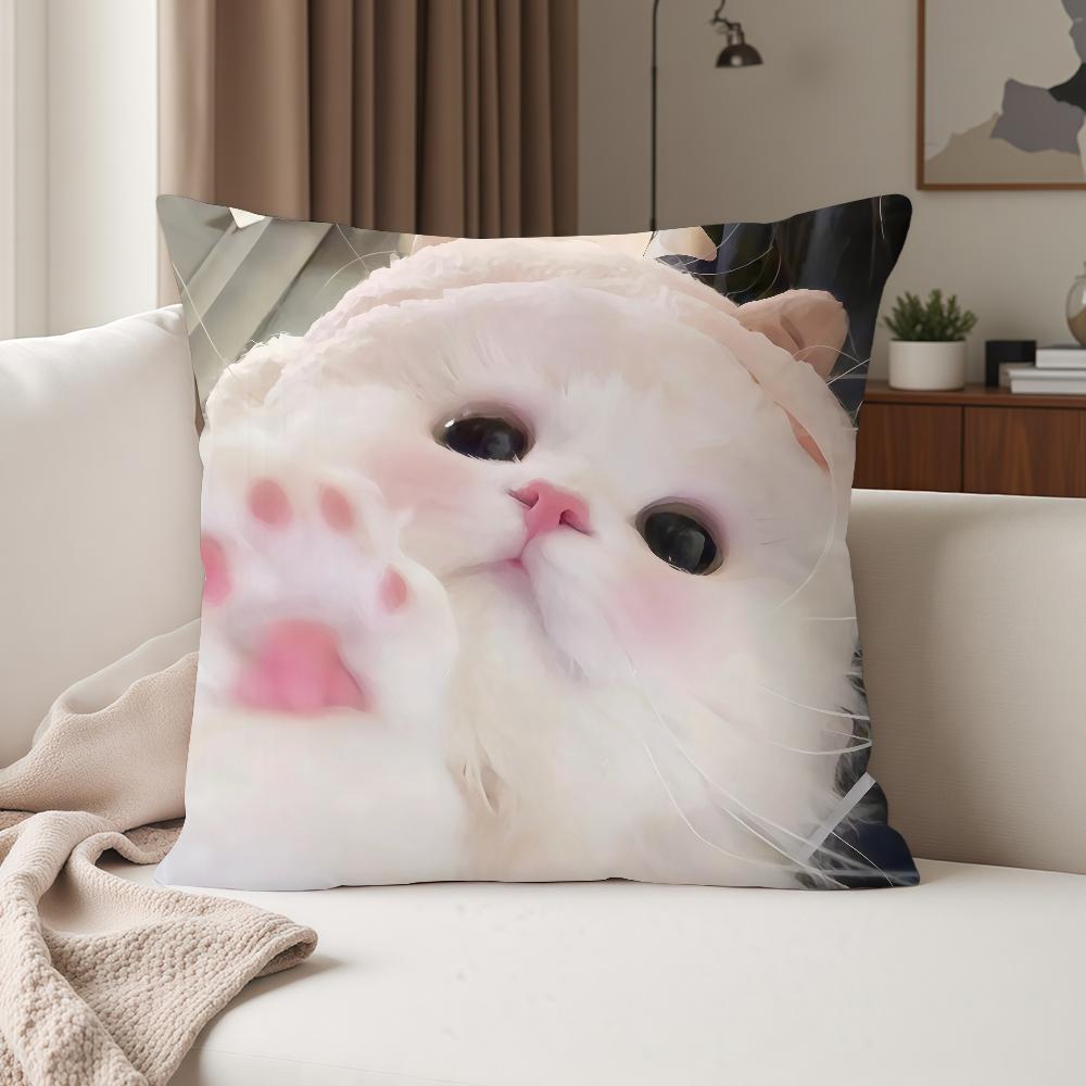 Funny Cat Cartoon Cute Pillow Case Suitable For Bedrooms Living Rooms Cars Home Decoration