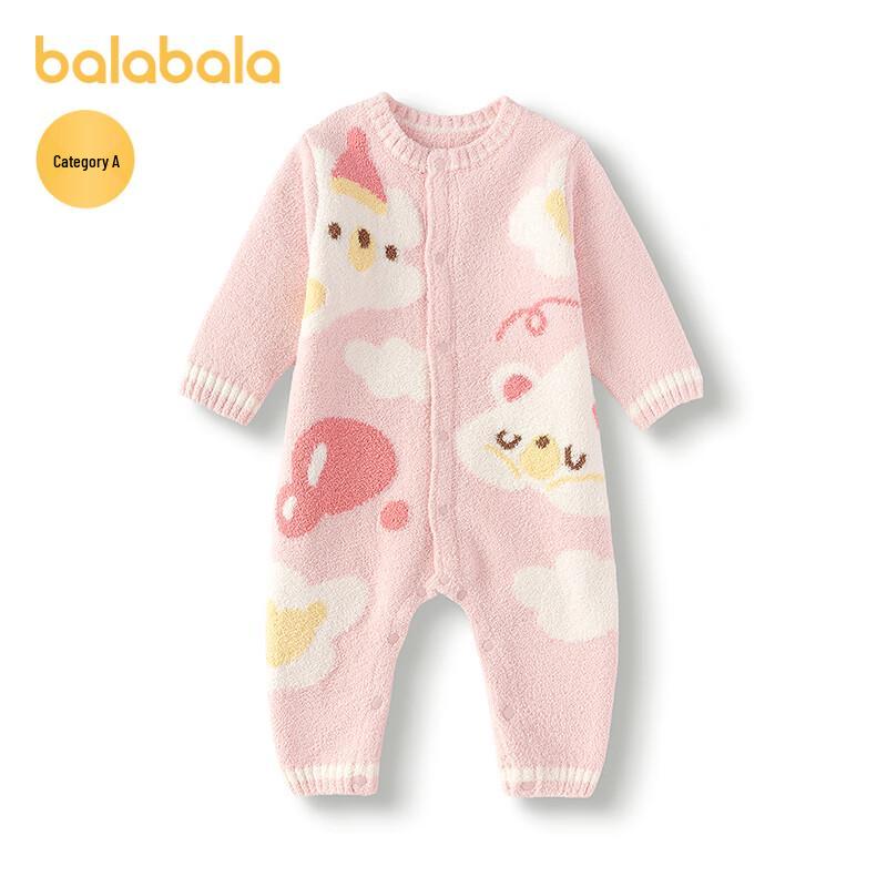 Balabala Winter Half-Velvet Baby Bodysuit Jumpsuit