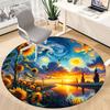 1pc Sunflowers, Sunset Chair Carpet for Office, Non slip, Soft and Durable Office Rug