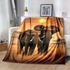 1pc. African Elephant Sunset Scene Blanket - Perfect for Home, Office, Outdoor Use, Gift Idea, Suitable for All Seasonsz041735