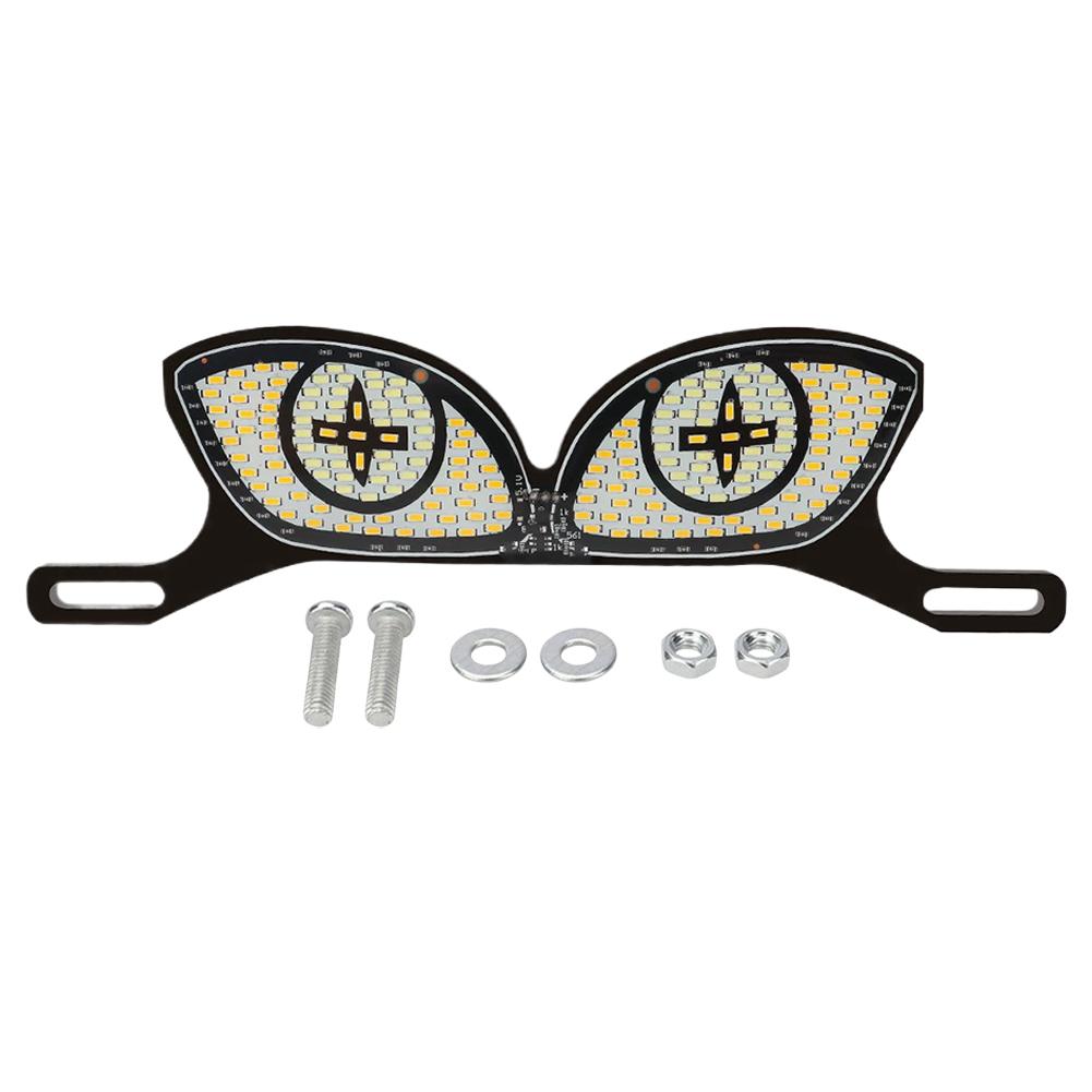 Motorcycle LED License Plate Decorative Lights Snake Eye Rear Tail Light Strobe Flashing Electric Motorcycle Modified Accessory