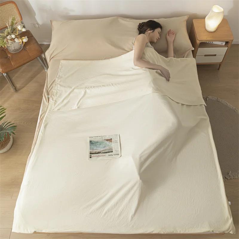 Lightweight Washed Cotton Sleeping Bag Class A Soft Portable Travel Adult Sleeping Bag Travel Hotel Dirty-proof Bed Sheet