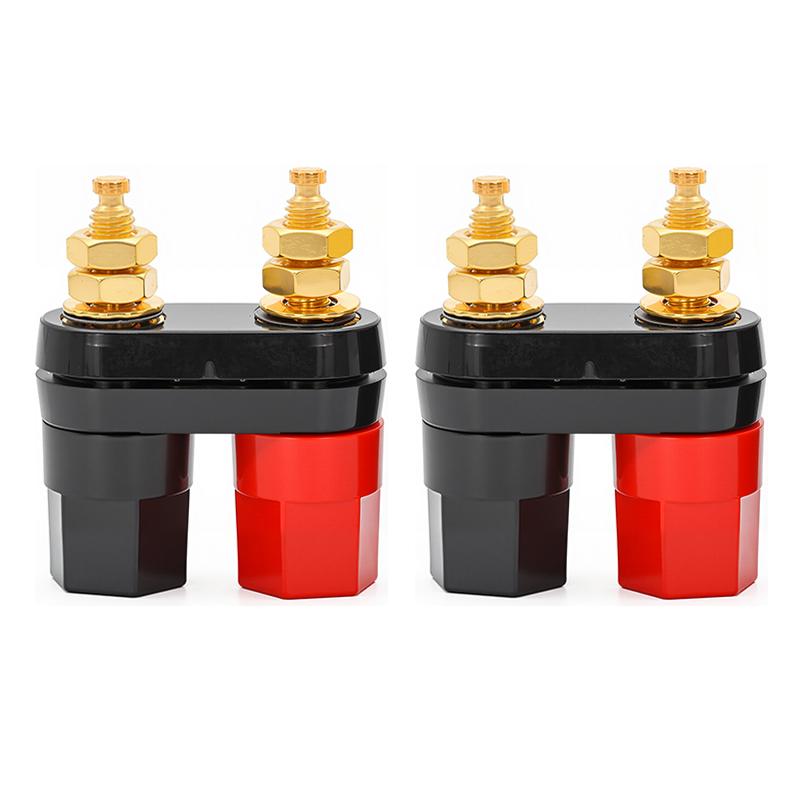 2/4/10Pcs Dual Banana Plug Couple Terminal Red+Black Banana Plugs Double Female Jack Binding Post Connector