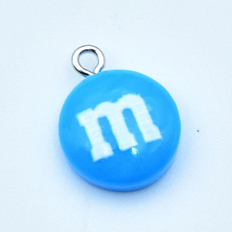 Colorful Candy Toy Ornaments: Resin M&M Chocolate Bean Earrings, Keychains, and DIY Jewelry Pendants.