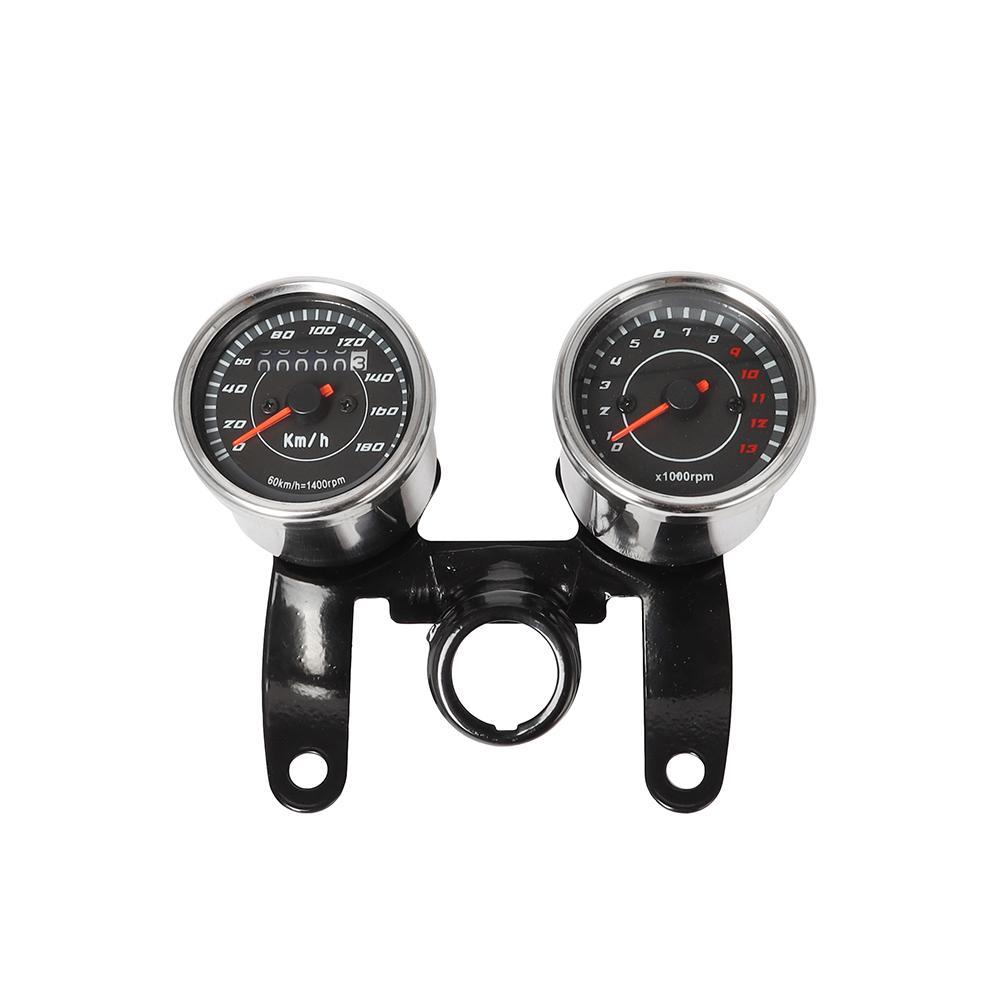 2 in 1 Motorcycle LED Backlight Odometer & Tachometer Speedometer Gauge Meter Assembly Universal Chrome For Harley Honda Chrome