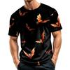 Men’s Casual Crew Neck Lightweight Breathable Short Sleeve T Shirt with Halloween Bat Print Loose Fit Comfortable Top