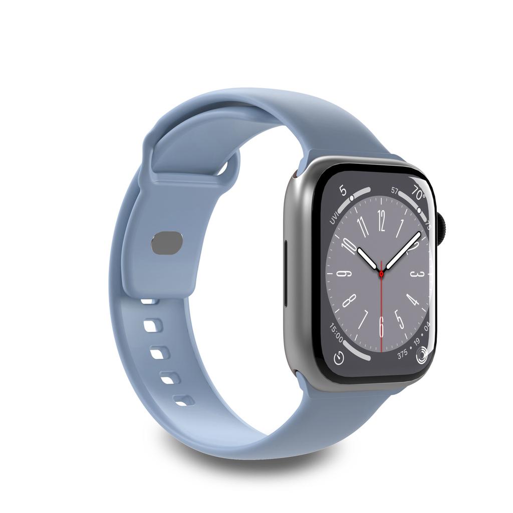 Silicone Strap for Apple Watch 42 44 45 49 Mm Icon Light Blue - 2 Pcs.