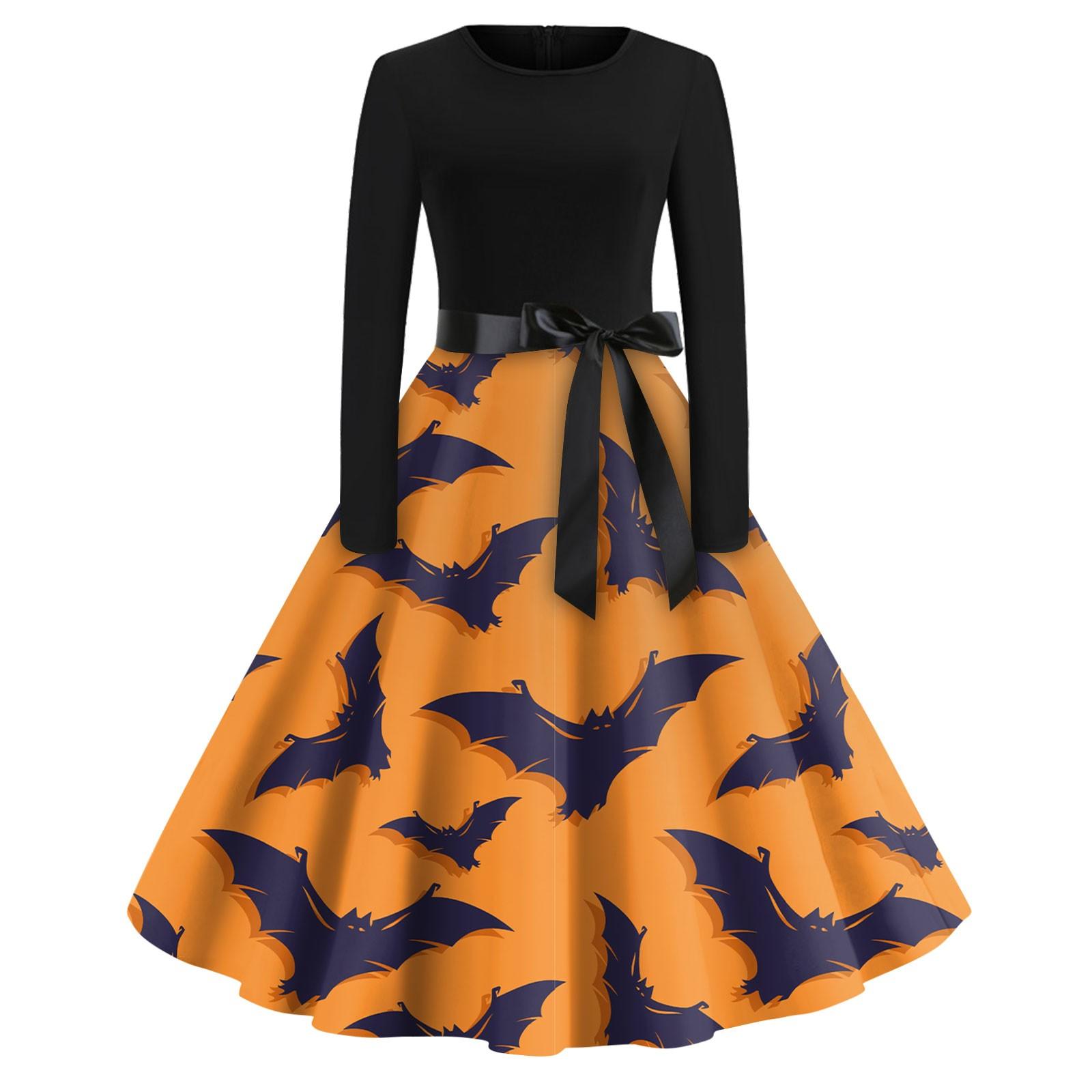 

Женское винтажное классическое платье с длинным рукавом и принтом, V-образным вырезом, свободное платье L жёлтый