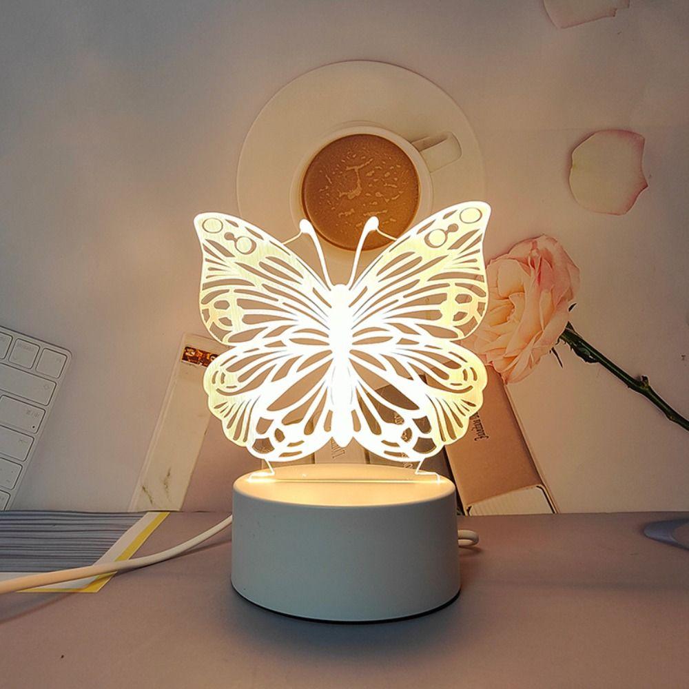 

Cute Cartoon 3D Butterfly Night Light Mini Led Lamp Desktop Decoration Table Lamp Room