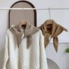 Scarf autumn and winter atmosphere new solid color fashion knitted triangle scarf neck protection scarf wool scarf shawl