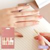 Warm-Tone Nail Stickers 24pcs | Self-Adhesive Strips, Caramel&Plaid Mix, Quick 5-Min Manicure