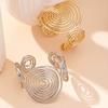 Metal Alloy Women's Spiral Open Cuff Bracelet Adjustable Cuff Arm Ring  Jewelry Gifts