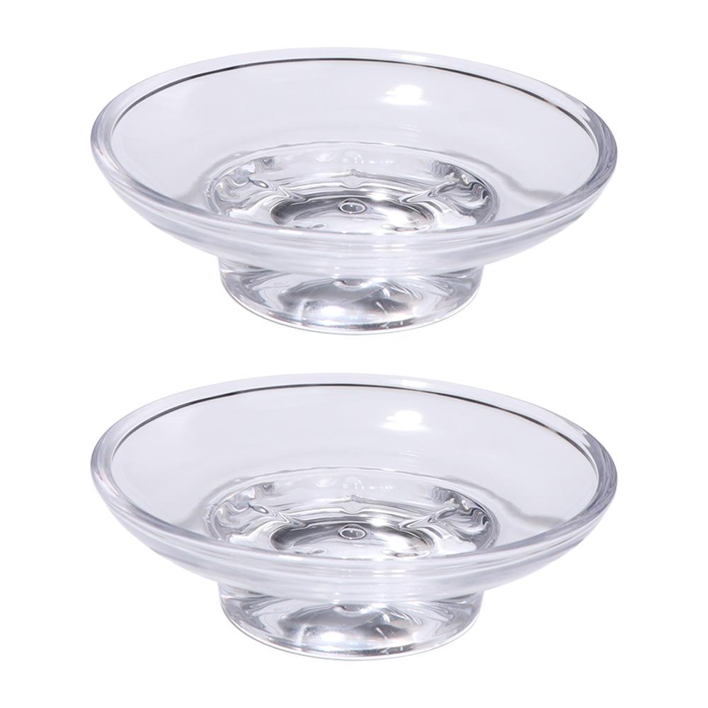 Clear Matte Glass Soap Dish Round Glass Keep Soap Bars Dry Transparent Glass Soap Box Extend Soap Life Creative Soap Holder