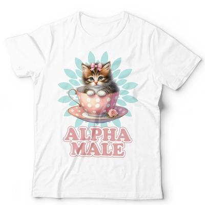 T-shirt Alpha Male Tazza Gatto Unisex Divertente Carino Gattino Fidanzato Marito Regalo Retrò